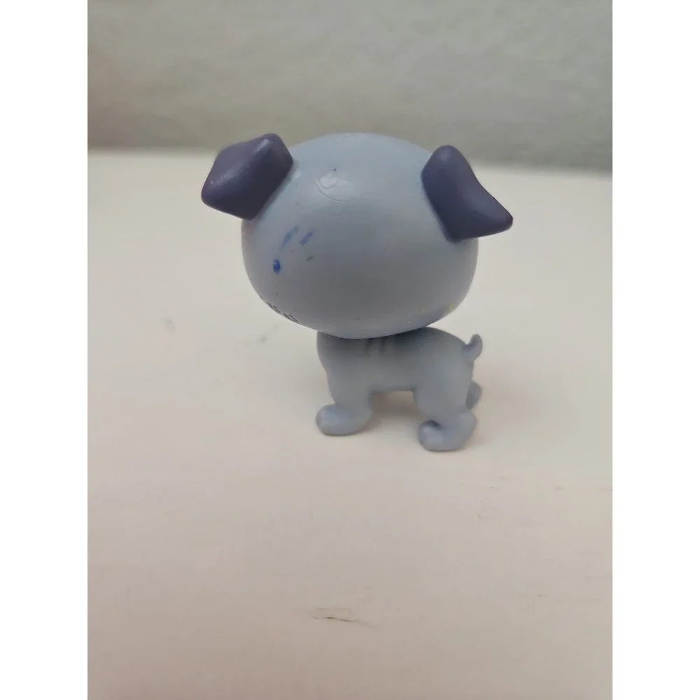 Hasbro Littlest Pet Shop 1344 Grey Pug Dog Green Eyes Vintage LPS Toy Figure